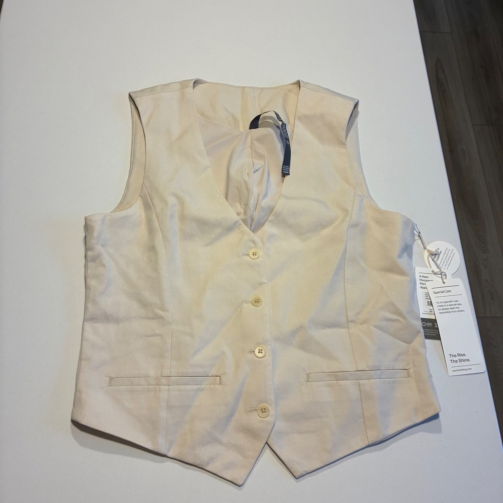 Vuori Cream Button-Front Vest
